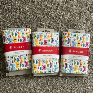 3 yards Singer fabric butterfly print